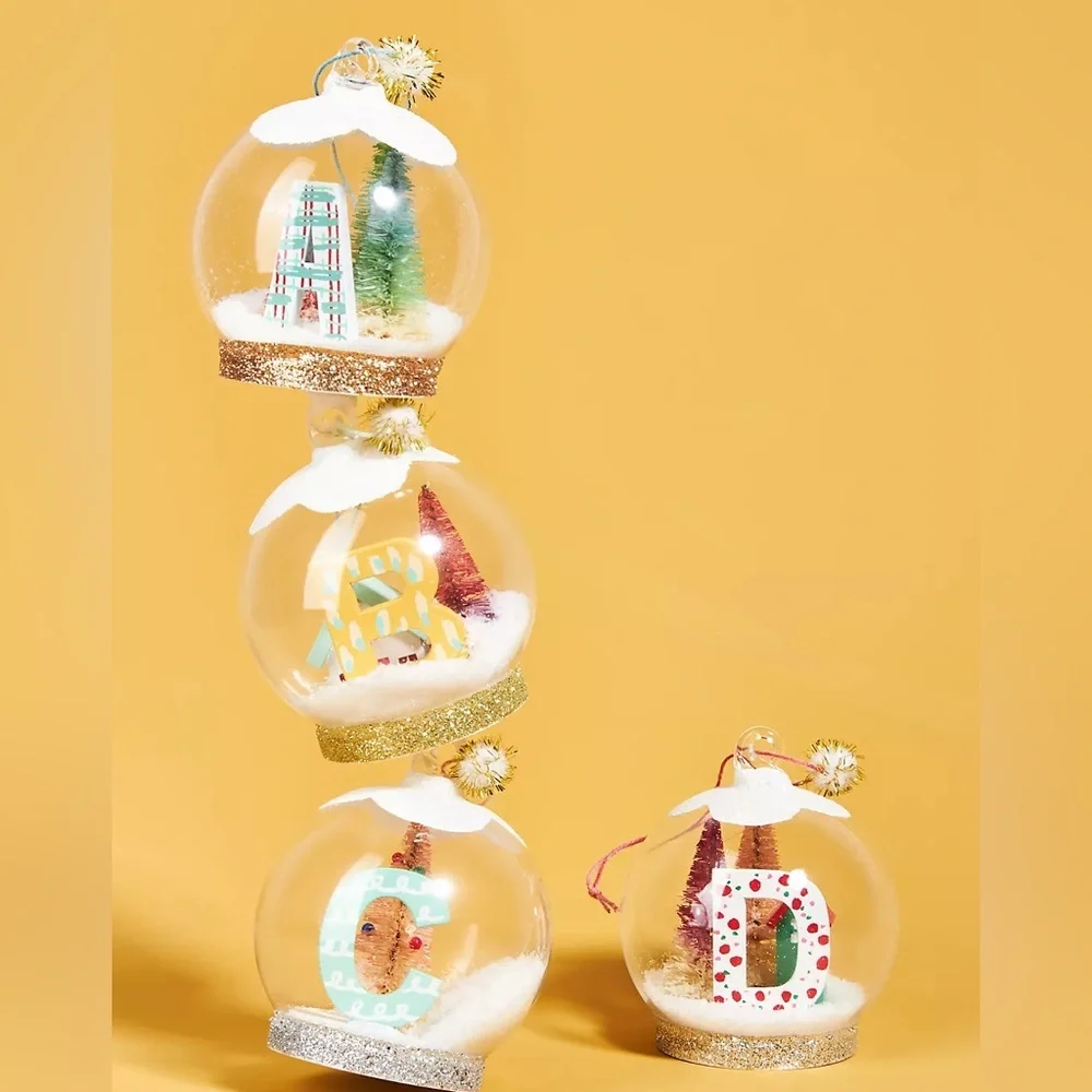 Monogram Snow Globe Ornament-Y